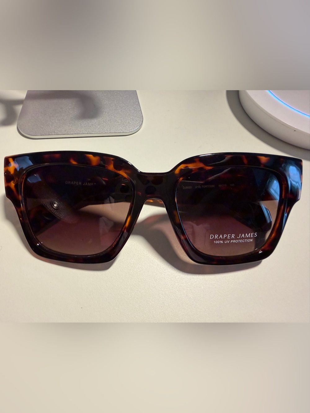 Draper James Tortoise Square Sunglasses - Tortoiseshell Brown Frames